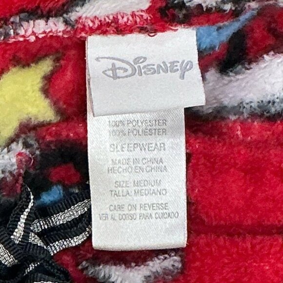 Disney Mickey Mouse Pajama Bottom Sleep Pant Plush Fleece Drawstring Red Women M - Picture 7 of 16